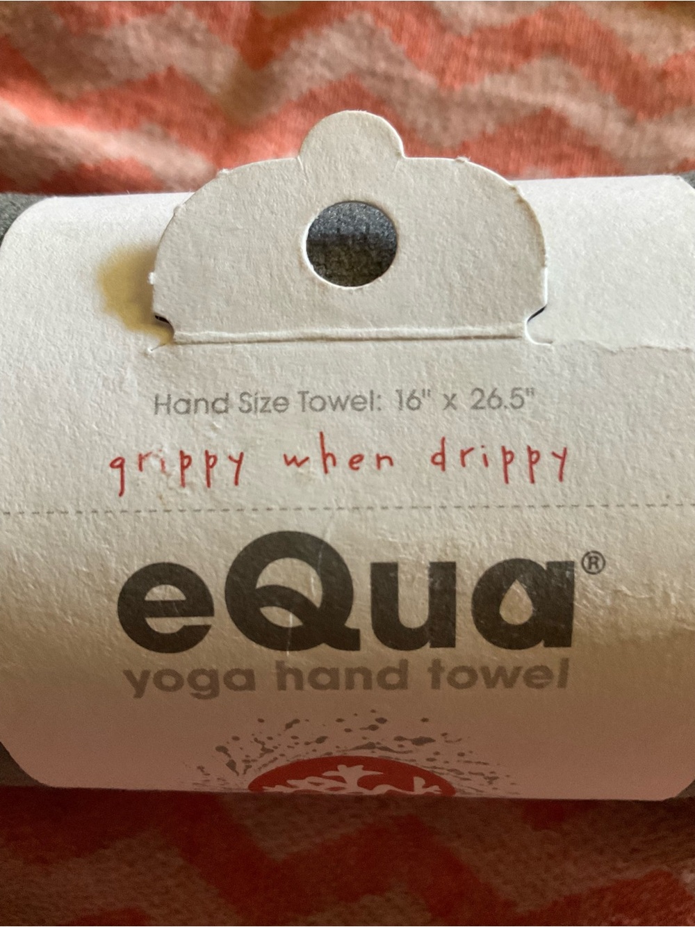 manduka eQua Yoga Hand Towel  Towel in Gray (Thunder) 16” x 26.5” New